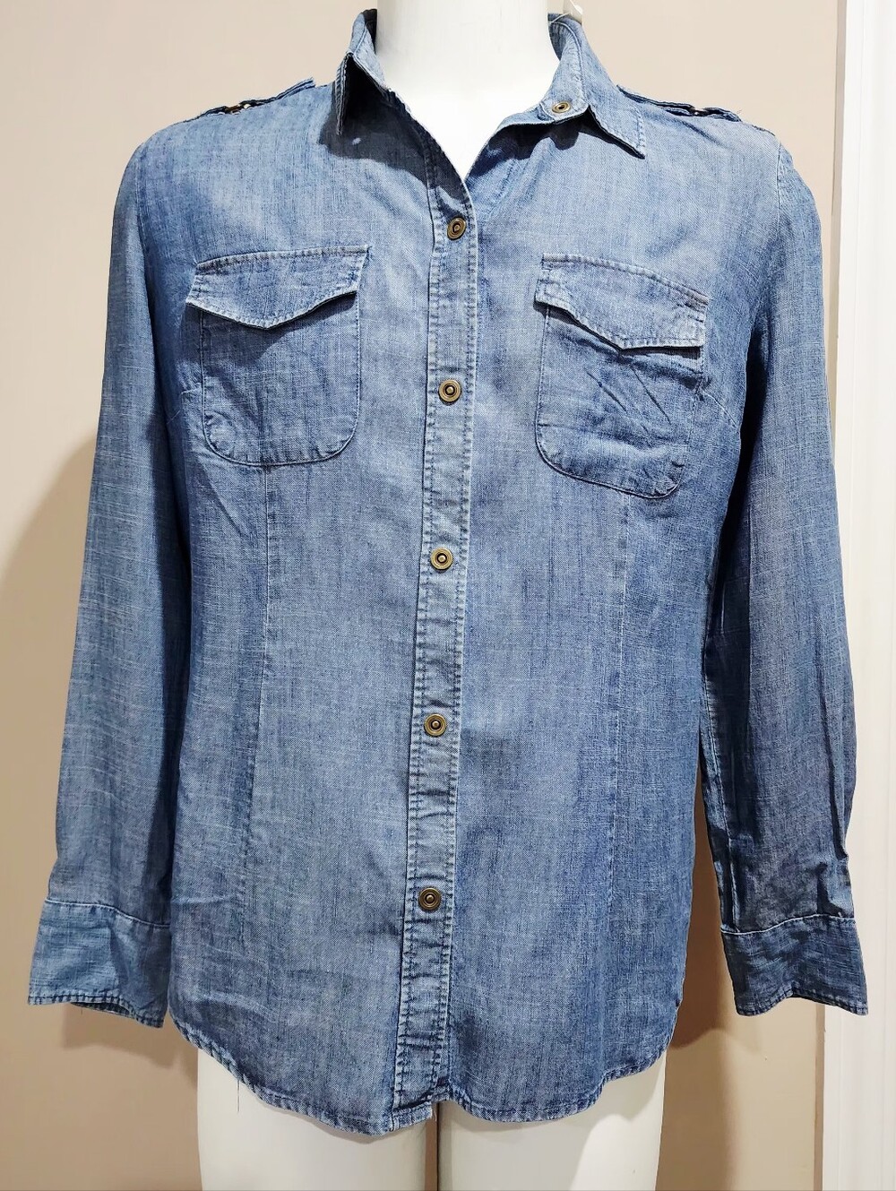 NWT Ny&Company Madison Long Sleeve Snap Front Shirt Size XL